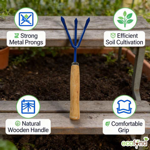 ecofynd Cultivator with Wooden Handle