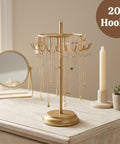 ecofynd Ecofynd Rotating Jewelry Organizer Stand with 20 Hooks (Golden)