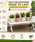 ecofynd Arlo 35 Inch Plant Stand with Cross Legs for Outdoor Balcony