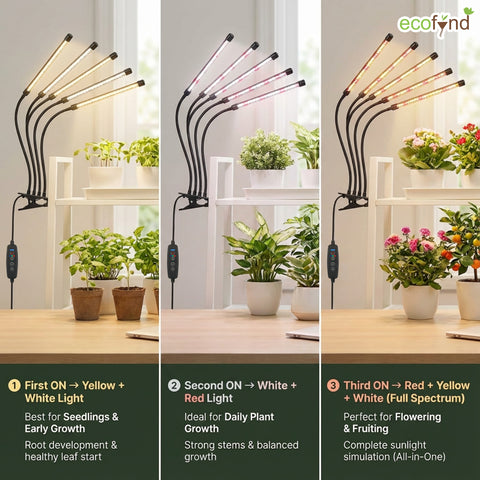 ecofynd Nysa Grow Light for Indoor Plants All-in-One (Seedlings to Fruits)