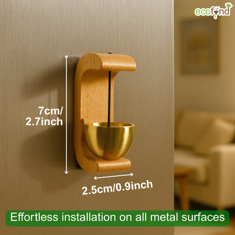 ecofynd Wooden Door Chime with Brass Bell – Handcrafted Set of 2
