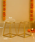 ecofynd Banana Plant Stand (Pack of 2) – Golden Metal Stand for Puja, Weddings & Festivals