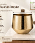 ecofynd Ecofynd Eion Jr Gold Metal Plant Pot Decorative Iron Planter