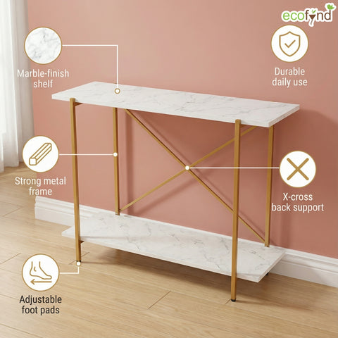 ecofynd Jr Elix 2-Tier Metal Storage Bench for Entryway
