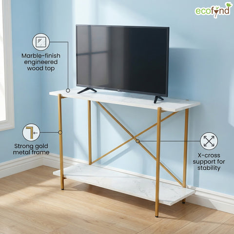 ecofynd Elix Jr. 35 Inch TV Stand – Modern Multipurpose Utility Console