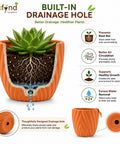 ecofynd 4 Inch Ceramic Plant Pots with Drainage Hole