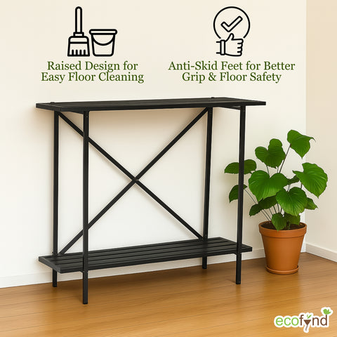 ecofynd 2-Tier Black UPS Stand for Home and Office