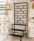 ecofynd Eden Plant Stand with Wheels for Outdoor Balcony