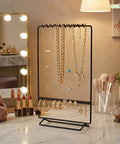 ecofynd Ecofynd 2-Tier Black Metal Jewelry Organizer Stand with 11 Hooks & 10 Earring Holes