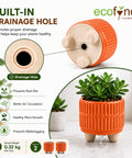 ecofynd 3.5 Inch Ceramic Plant Pots with Drainage Hole