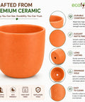 ecofynd 5 Inch Ceramic Plant Pots with Drainage Hole