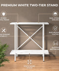 ecofynd 2-Tier White Fish Tank Stand
