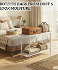 ecofynd 2-Tier White Metal Luggage Rack