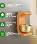 ecofynd Wooden Door Chime with Brass Bell – Handcrafted Home Accent
