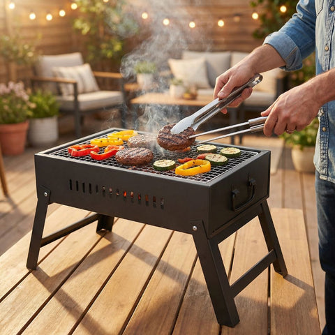 ecofynd Portable and Foldable Charcoal Barbeque Grill – High-Quality Net & Fast Setup