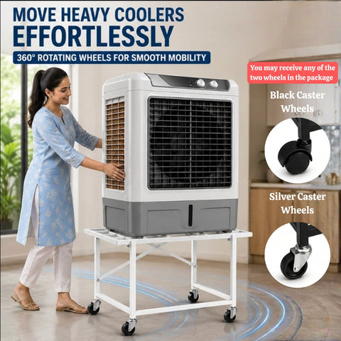 ecofynd Ecofynd GlideBase Heavy-Duty White Cooler Trolley with 360° Rotating Wheels