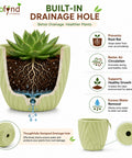 ecofynd 4 Inch Ceramic Plant Pots with Drainage Hole