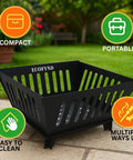 ecofynd Foldable Iron Fire Pit – Heavy Duty & Portable