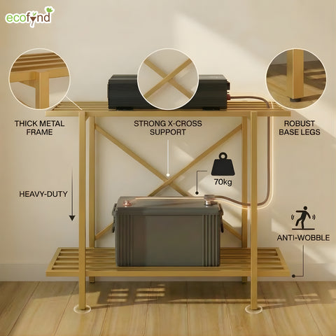 ecofynd 2-Tier Gold UPS Stand for Home and Office