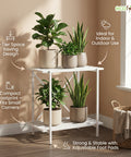 ecofynd Eric Jr Metal White Plant Stand – 2 Tier Utility Display for Home & Garden