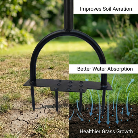 ecofynd Ecofynd DeepRoot Lawn Aerator Tool with 4 Metal Spikes