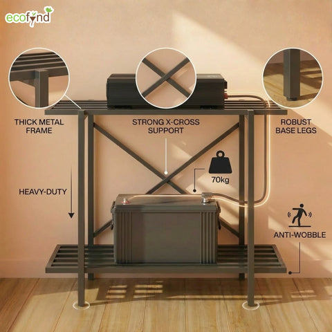 ecofynd 2-Tier Black UPS Stand for Home and Office