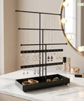 ecofynd 5-Tier Black Metal Jewelry Organizer Stand
