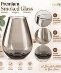 ecofynd Glass Vase for Flowers & Decor – Diamond Shaped | Clear Gray