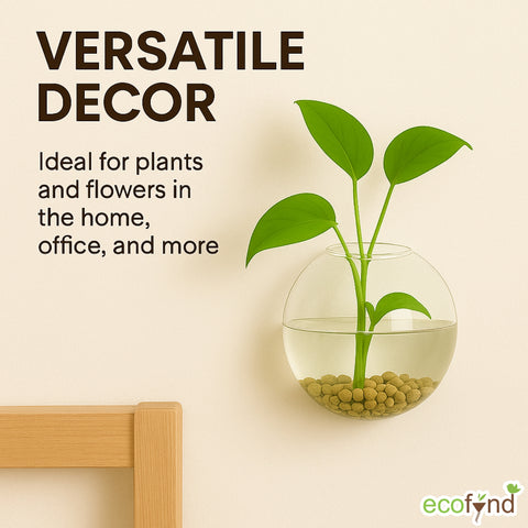 ecofynd Glass Vase for Flowers & Décor – Clear Bowl Shape | Transparent