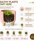 ecofynd 3.5 Inch Ceramic Plant Pots with Drainage Hole