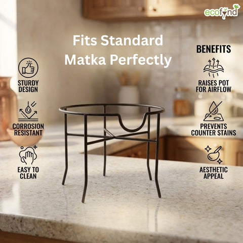 ecofynd Ecofynd Lightweight Metal Matka Stand for Kitchen - Style 3
