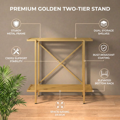 ecofynd 2-Tier Gold Fish Tank Stand