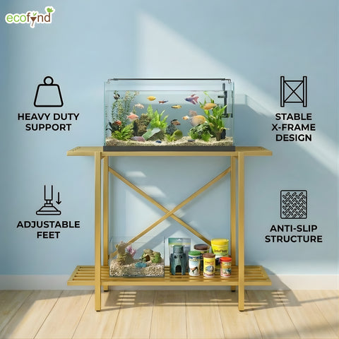 ecofynd 2-Tier Gold Fish Tank Stand