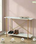 ecofynd Elix 2-Tier Metal Storage Bench for Entryway