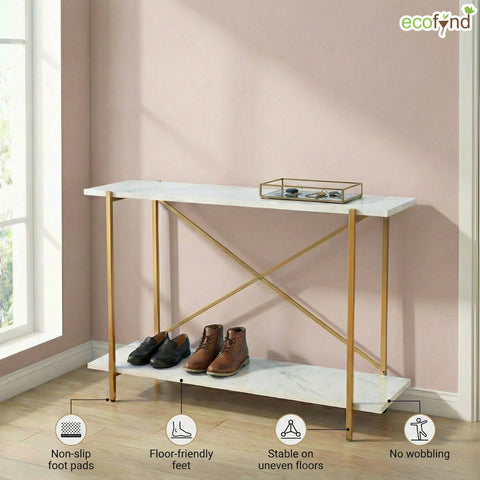 ecofynd Elix 2-Tier Metal Storage Bench for Entryway
