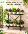 Ecofynd Adam Metal Plant Stand | 2-Tier Shelf for Indoor & Outdoor Use | Ecofynd