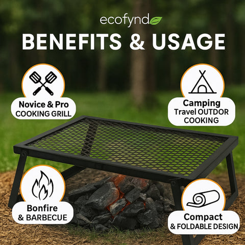 ecofynd Foldable Metal Charcoal Grill – Portable, Heavy-Duty & Easy to Use