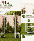 ecofynd 5 Feet High x 4 Feet Wide White Graden Arch Plant Stand