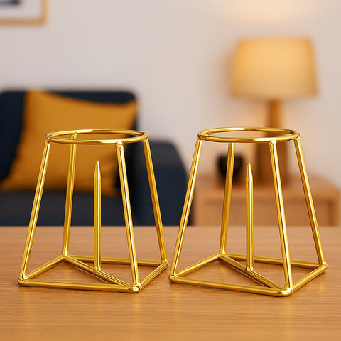 ecofynd Banana Plant Stand (Pack of 2) – Golden Metal Stand for Puja, Weddings & Festivals