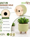 ecofynd 3.5 Inch Ceramic Plant Pots with Drainage Hole