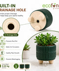 ecofynd 3.5 Inch Ceramic Plant Pots with Drainage Hole