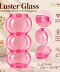 ecofynd Triple Bubble Pink Glass Vase – Modern, Minimalist & Versatile