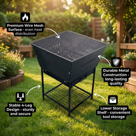 ecofynd Portable Charcoal Fire Pit for Garden