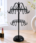 ecofynd Ecofynd Rotating 2 Tier Jewelry Organizer Stand with 40 Hooks (Black)
