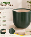 ecofynd 5 Inch Ceramic Plant Pots with Drainage Hole