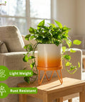 ecofynd Ecofynd Lucas Tabletop Metal Planter with Orange Stand