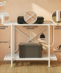 ecofynd 2-Tier White UPS Stand for Home and Office