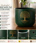 ecofynd 4.5 Inch Tree of Life Terracotta Pot for Indoor Plants
