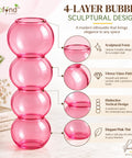 ecofynd Quad Bubble Pink Glass Vase – Modern, Minimalist & Versatile
