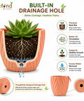 ecofynd 4 Inch Ceramic Plant Pots with Drainage Hole